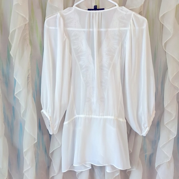 White Sheer CYNTHIA STEFFE Size: Small Blouse - Picture 2 of 6